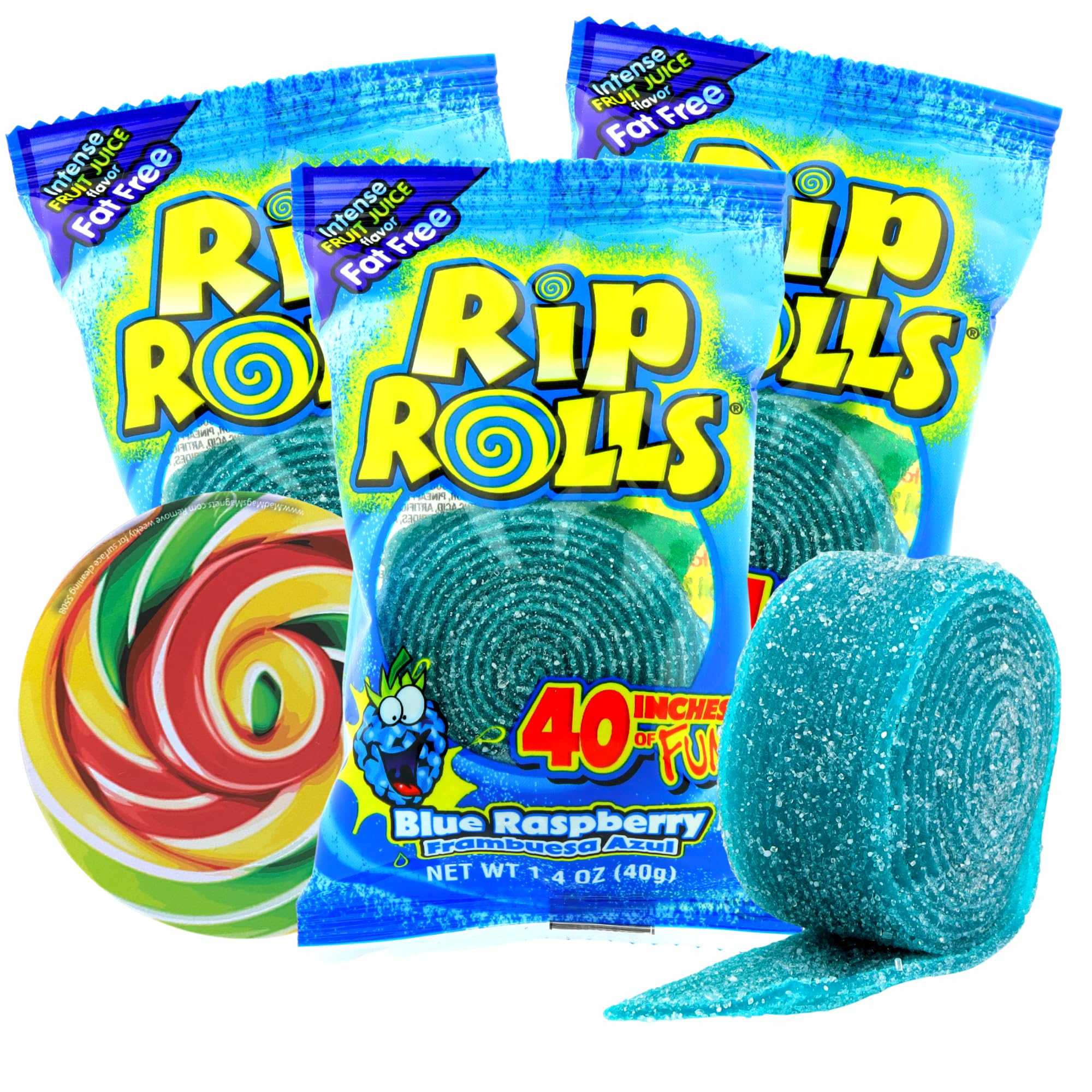 Amazon.com : Sweetzo - Blue Raspberry Candy Rip Rolls, Chewy Sour